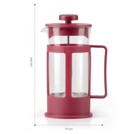 Чайник заварочный жаропрочное стекло "Френч-пресс" 300мл "Market Price" Красн.(BF-770)"Barouge"*1/36 Чайник заварочный жаропрочное стекло "Френч-пресс" 300мл "Market Price" Красн.(BF-770)"Barouge"*1/36