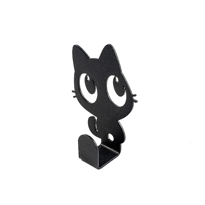 Крючок декоративные "Кот" металл 6,5х5х2см черная Verda Line *1/102