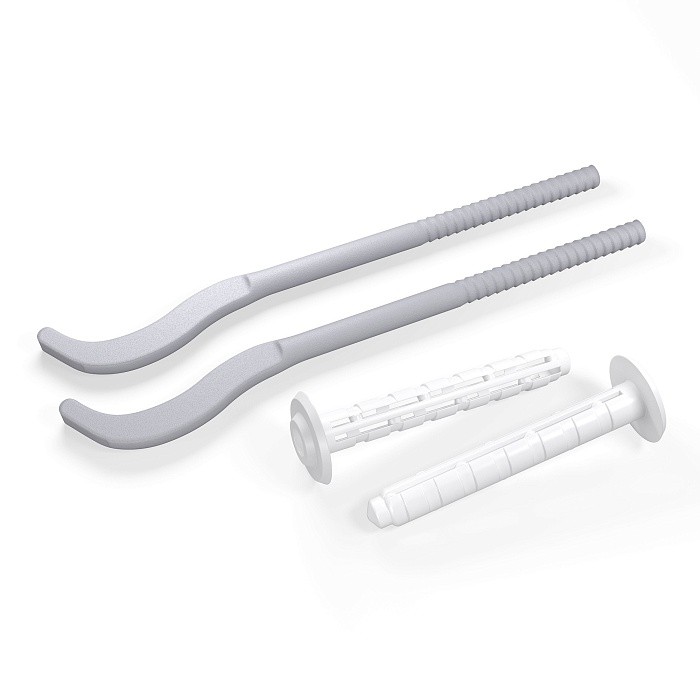 Кронштейн д/радиатора серый плоский с дюбелем 7,2х170мм (КОМПЛЕКТ 2ШТ) *1/50