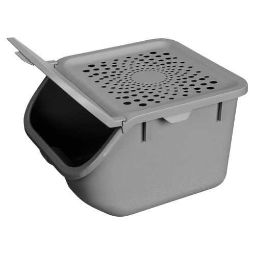 Контейнер д/овощей пластм. 7,8л 275Х240Х175мм Серый арт.434293011  ("Бытпласт")  *1/6 Контейнер д/овощей пластм. 7,8л 275Х240Х175мм Серый арт.434293011  ("Бытпласт")  *1/6