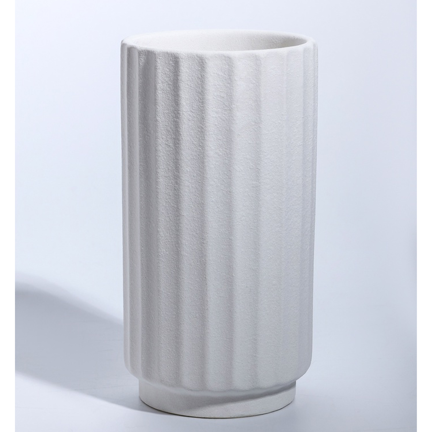 Ваза «Абиджил», линии, h=21, d=11 см, керамика, белая