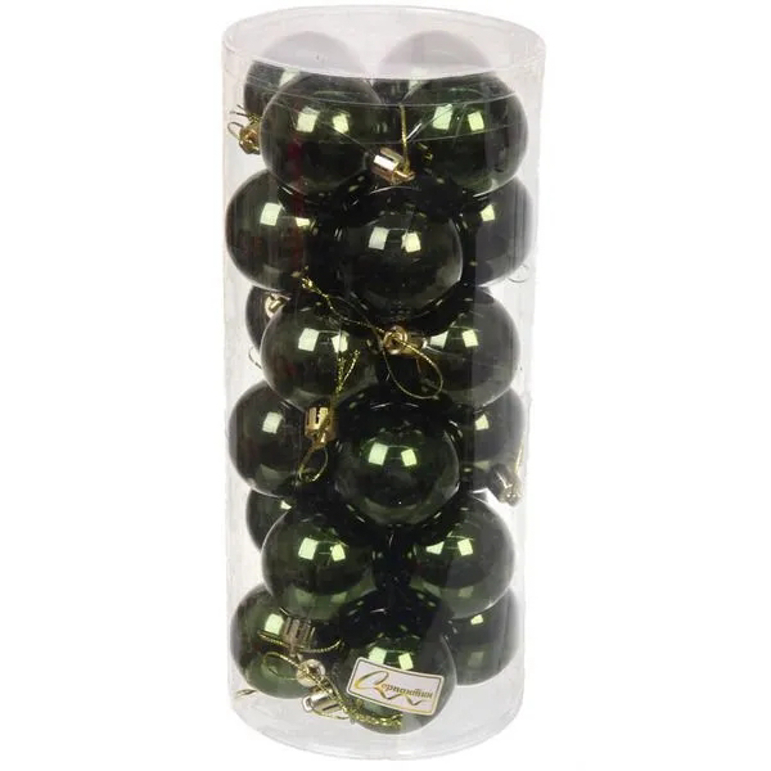 Новогодние шары 5 см (набор 24 шт) "Глянец", изумруд