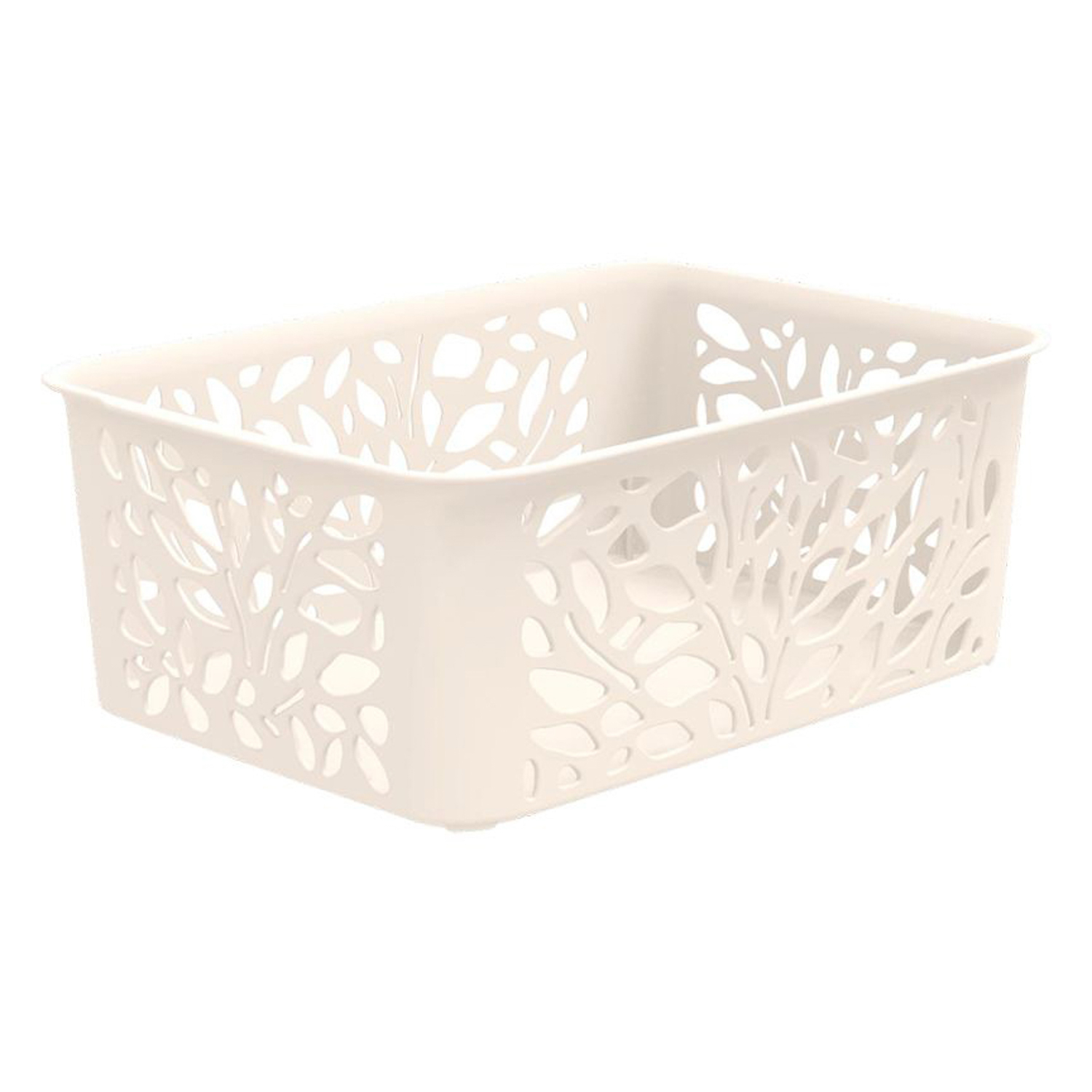 Корзина для хранения пластм. "Leaves" 258х186х100мм 4л Молочный арт448 ("Полимербыт") *1/22 Корзина для хранения пластм. "Leaves" 258х186х100мм 4л Молочный арт448 ("Полимербыт") *1/22
