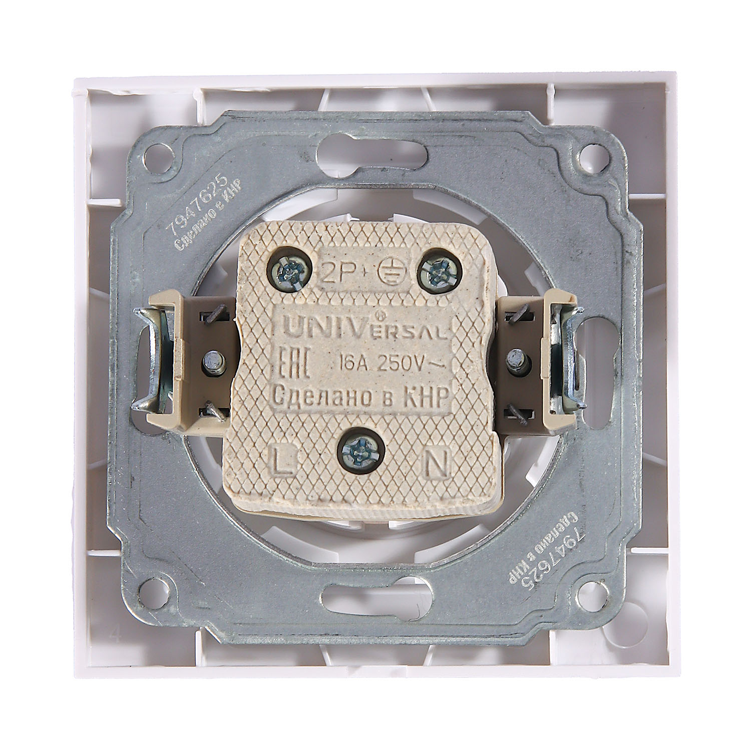 Розетка Бриллиант СП 1-мест. белая сз 16А IP20 UNIVersal 7947625