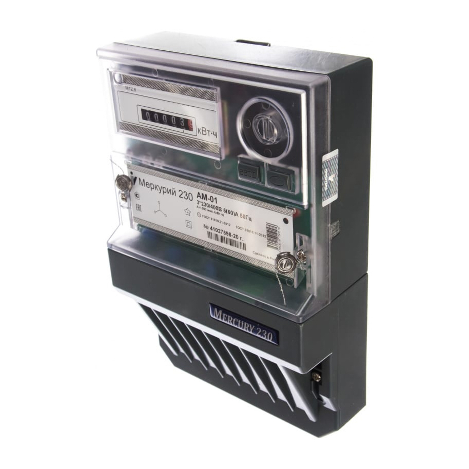Счетчик "Меркурий" 230 AМ-01 3ф 5-60 А класс точн. 1.0 тариф. Инкотекс *1/10