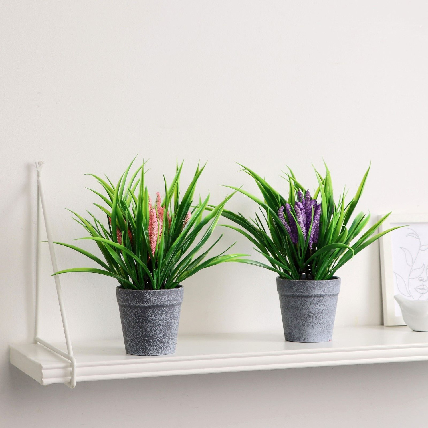 Бонсай в горшочке "Лаванда в траве" 9*23 см, микс   4555663