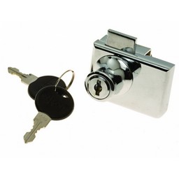 Замок мебельный 805 хром (на 2 стекла) Соллер *12/240