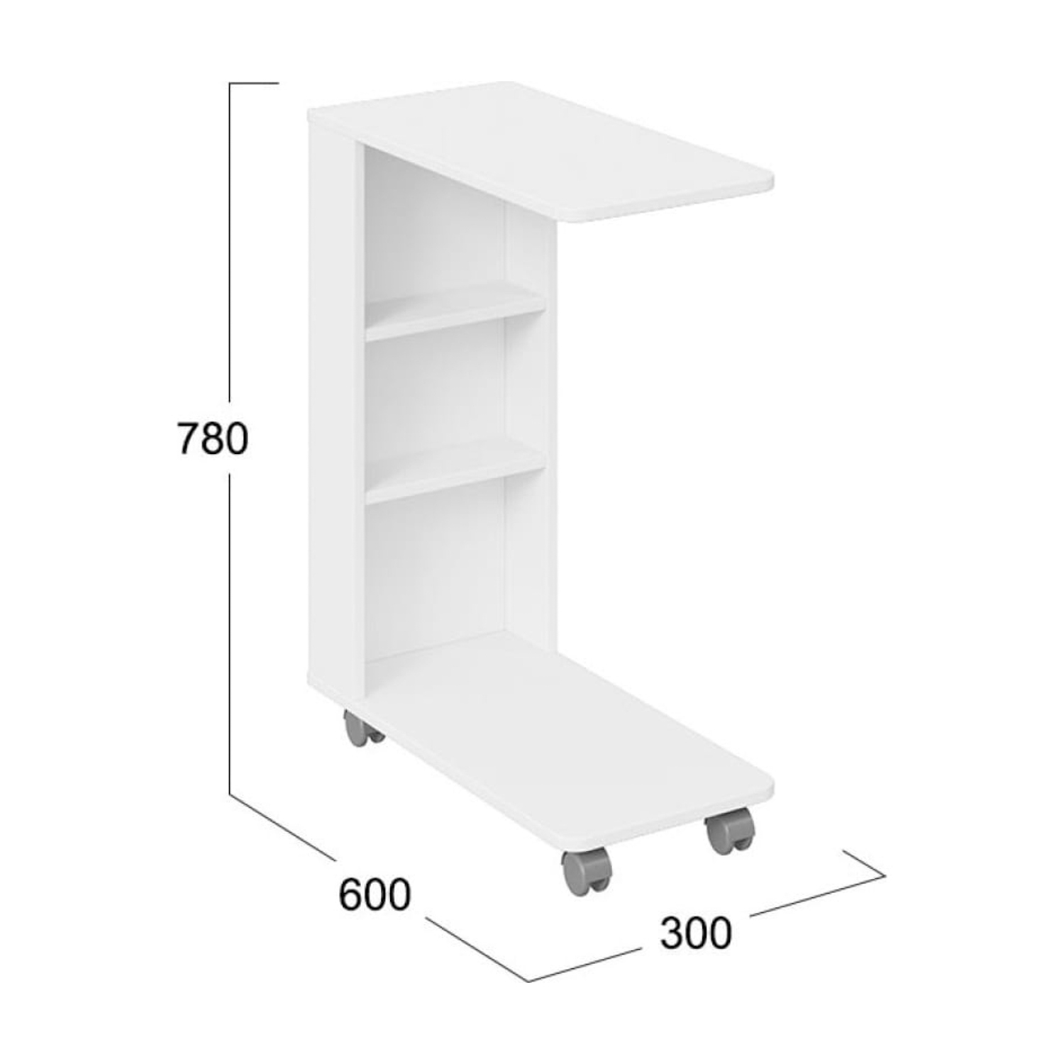 Стол журнальный тип14 БЕЛЫЙ ясень 600*300*780 ТриЯ *1