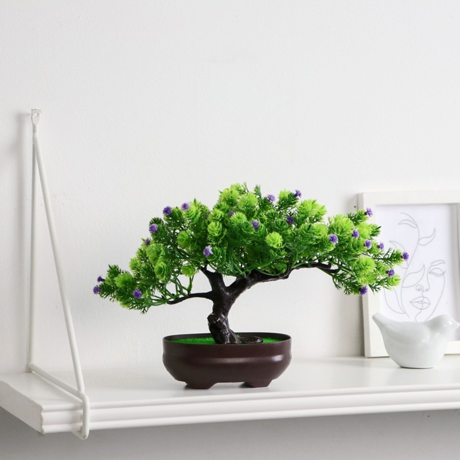 Бонсай в горшке Деревце изгиб 12*17 см, микс   4457612