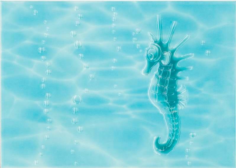 яяяДекор Лазурь (Б) Морской конек бирюзовый 250*350 (1*9) Березакерамика