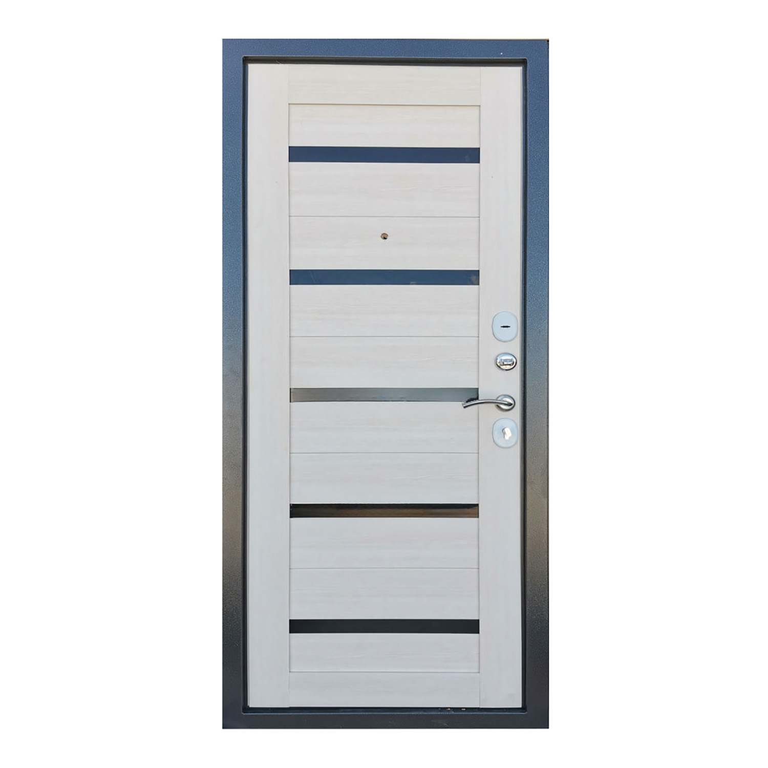 Дверь входная 2050х960х70 мм Дверной континент, левая, серебристый антик/лиственница беленая