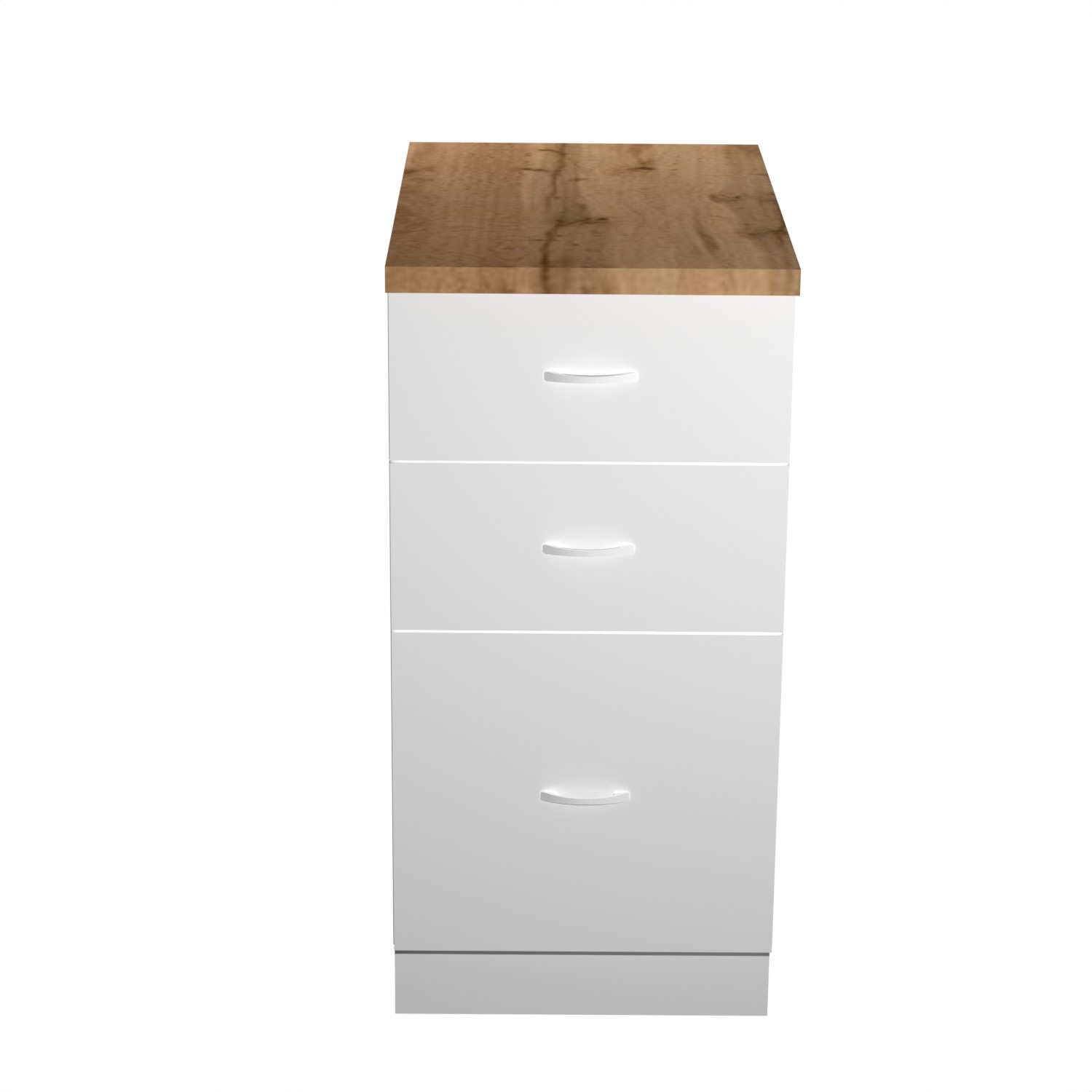 Шкаф напольный 400х850х600 мм BROZEX-WOOD Liberty, с тремя ящиками, белый