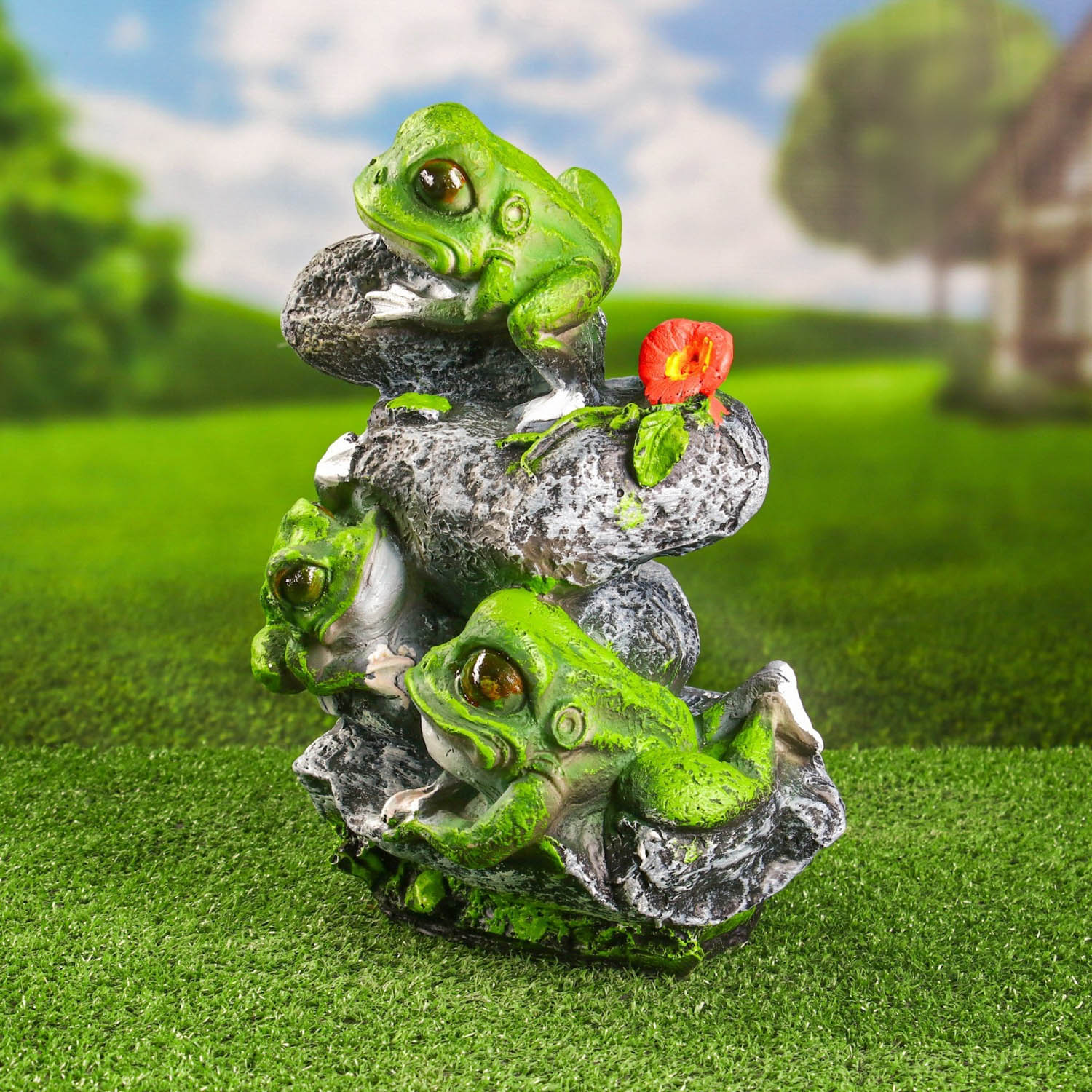 Садовая фигура "Лягушата на камнях" 36х26см 9487949