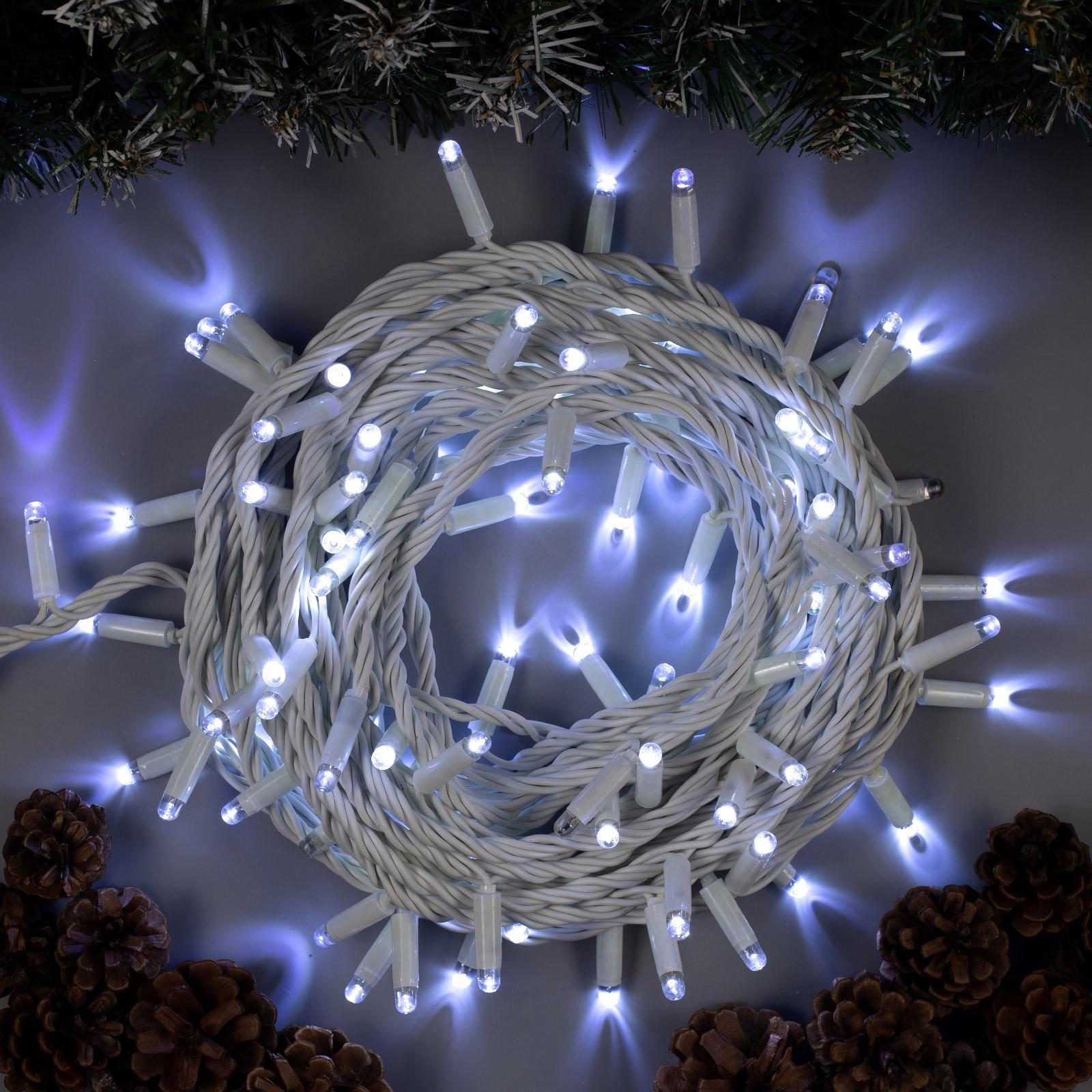 Гирлянда «Нить» Luazon Lighting, 10 м, мерцание, теплый белый, 100 LED, IP65, 220 В, белый провод