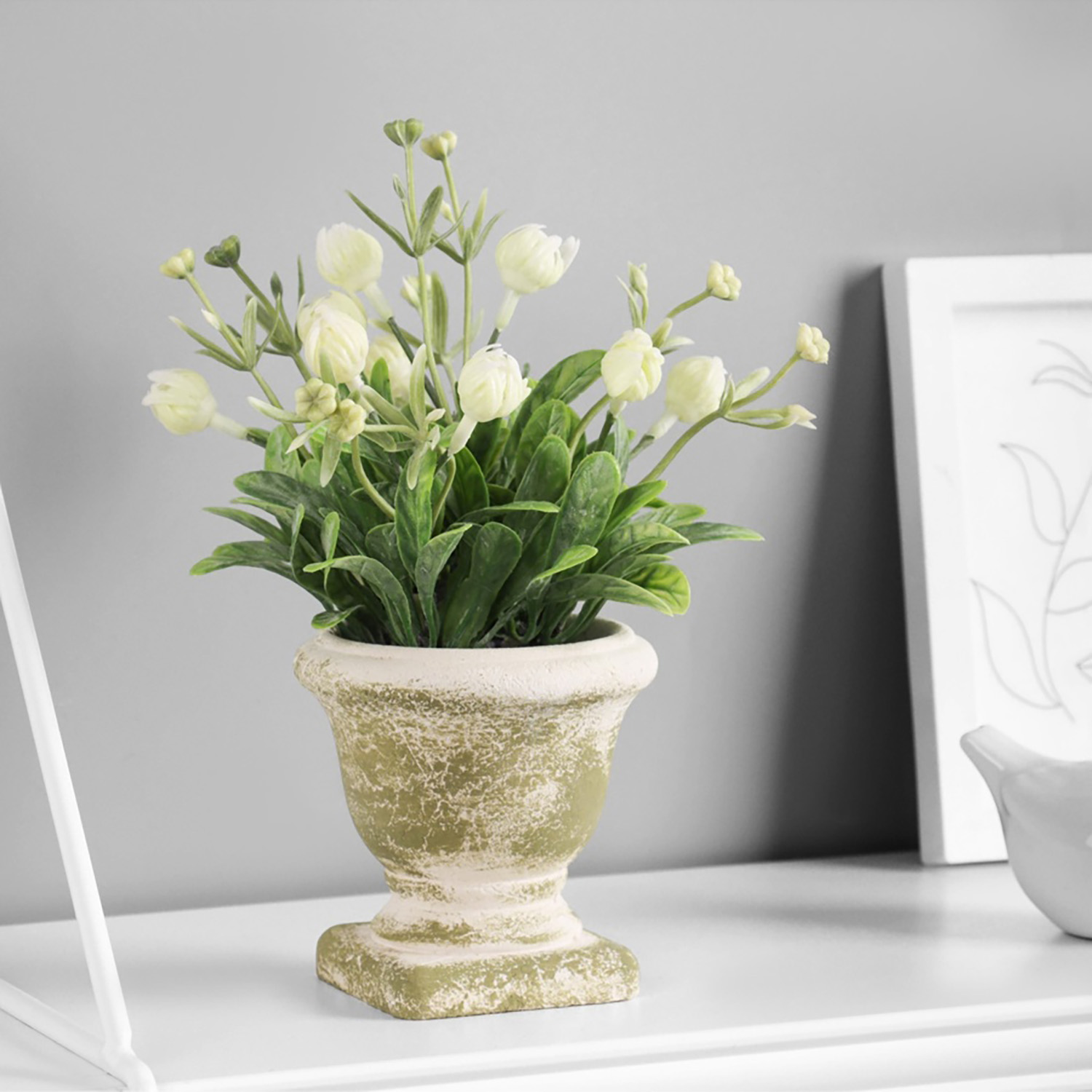 Искусственный цветок в горшке «Краспедия шаровидная», 8×19 см, МИКС