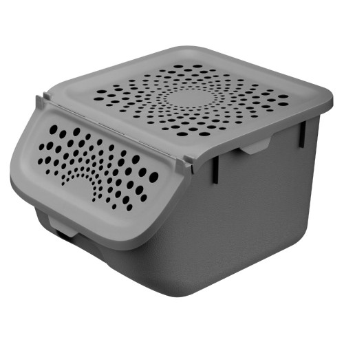 Контейнер д/овощей пластм. 7,8л 275Х240Х175мм Серый арт.434293011  ("Бытпласт")  *1/6 Контейнер д/овощей пластм. 7,8л 275Х240Х175мм Серый арт.434293011  ("Бытпласт")  *1/6