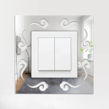 Декор настенный, наклейка на выключатель из акрила, 15х15 см, серебро 7111644
