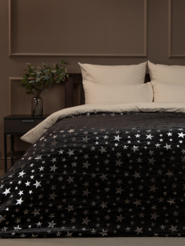 Плед 150*200см фланель лазер Звезды черный TF FNL BLK-SL Absolute *1