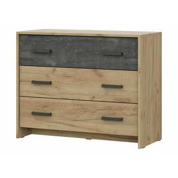 Комод 726*390*901мм 3 ящика Дуб Золотой/Камень темный МСП 1 Серия 2 СВ-мебель *1