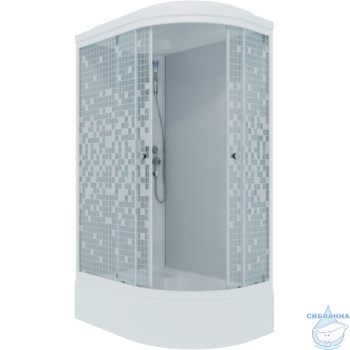 Кабина душевая 120х80х232 см Triton Коралл, средний поддон, стекло мозаика, левосторонняя, белый Кабина душевая 120х80х232 см Triton Коралл, средний поддон, стекло мозаика, левосторонняя, белый