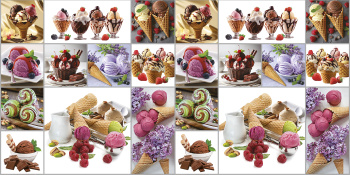 Клеёнка на нетканой основе "Мажор" "Мороженое" шир.1,35м 653/0 "Колорит" *20