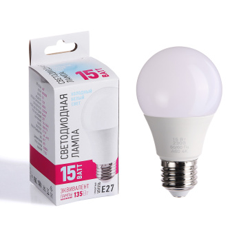 Лампа светодиодная ОНЛАЙТ PROMO, Е27, груша А60, 15 Вт, 1350 Лм, 4000 К, нейтральный белый