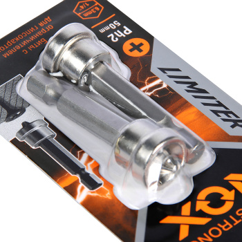 Бита крестовая PH2х 50мм (2 шт) с ограничителем магнитS2хвостовик1/4"Е LIMITER арт.565002NOX *10/50