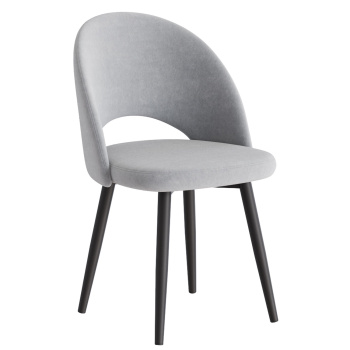 Кресло ШАДЕ 590x550xh875 парма 1013 серый+ Каркас СТЕЛС Металл Черный матовый*4