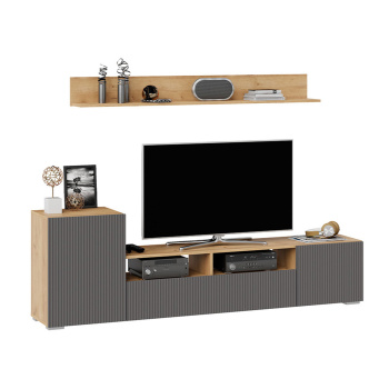 Гостиная Сильвия 1931*349*612 мм тип 2 НМ для общей комнаты Дуб Крафт золотой, Графит матовый*1