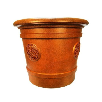 Кашпо пластм. "Medallion" эффект "камня" 80л d верха 600мм h490мм Св.терракот Е80-11*1