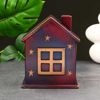 Копилка "Дом" синий космос, звезды, 21 см 9535367