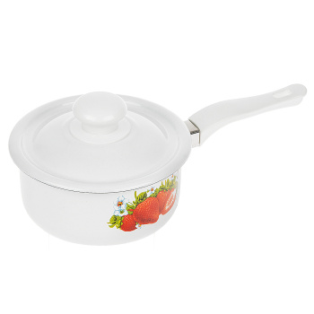 Кастрюля эмалированная 0,6л d120мм Дл.пл.ручка, крышка с пл.р., с Деколью С-1605П/4 *1/6 Кастрюля эмалированная 0,6л d120мм Дл.пл.ручка, крышка с пл.р., с Деколью С-1605П/4 *1/6