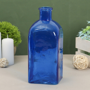 Ваза "Цитадель Штоф" синий прозр. d=2.5см, H=22см. V=1.1л   1517429