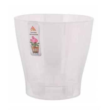 Кашпо пластм. "Лея" 3,6л d верха 190мм h185мм со вставкой Прозр., д/Орхидеи М7884 *1/20