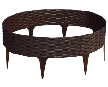 Бордюр садовый "Ротанг" пласт. выс.9см дл.3,2 м Корич. 4 шт/комплект Б-10/9 4  (Протэкт) *1/14 Бордюр садовый "Ротанг" пласт. выс.9см дл.3,2 м Корич. 4 шт/комплект Б-10/9 4  (Протэкт) *1/14