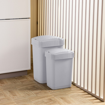 Контейнер д/мусора пластм. с откидной+"плавающей" крышкой 25л "Step" СерыйSC480711025 "Spin Clea"1/4