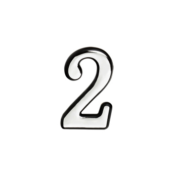 Номер квартирный самоклеющ. хром пластик №2 НОРА-М *10/100/500