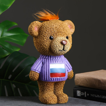 Копилка "Плюшевый мишка в свитере" флаг 15х18х28см  3865155