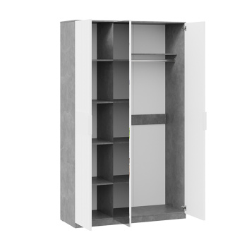 Шкаф комбинированный «Хилтон» 2260х528х1350 Ателье светлый, Белый матовый*1