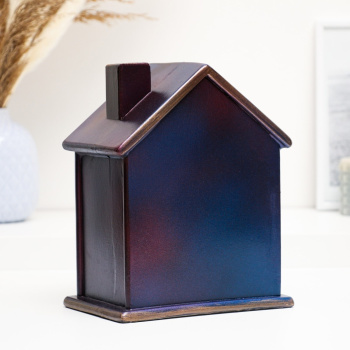 Копилка "Дом" синий космос, звезды, 21 см 9535367