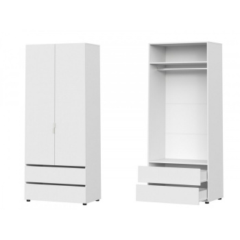 Шкаф 2010*516*801 с 2 дверками 2 ящиками Белый текстурный Токио СВ-мебель*1