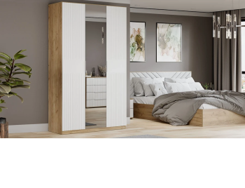 Шкаф комбинированный «Хилтон» с 2 дверками Исп.2 Дуб Крафт золотой/белый матовый*1