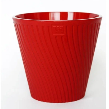 Кашпо пластм. "Луи" 2,7л d верха 180мм h166мм со вставкой Красный AML-2,7-10 ("VipSet") *1/12
