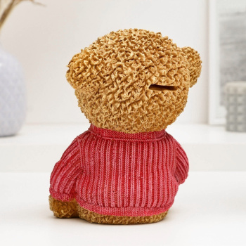 Копилка "Мишка в розовом свитере" 12х13х17см  4047911