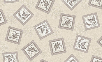 Клеёнка на нетканой основе "Мажор" "Салфетки с бабочками" бежев. шир.1,35м 640/2 "Колорит" *20