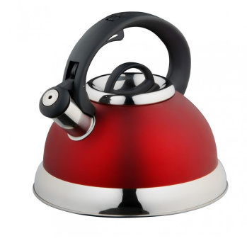 Чайник нерж. со свистком 3,0л д/ИНДУКЦ плит Красный КТ-108К*  "Катунь" *1/12