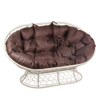 Диван садовый "Мамасан" цвет белый, подушка микс, 75*164*104 см, до 180 кг  М-групп *1