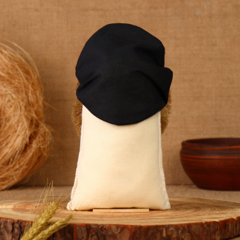 Домовёнок "Любимой Маме", в кепке, 18 см, лён 10125647