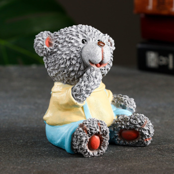 Копилка "Мишка Энди сидит" серый, 9х10х11см 9405750