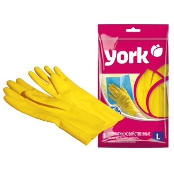 Перчатки латексные с хлопк.напыл. L (большой) 1пара Желтые 092010 "York" *12/144 Перчатки латексные с хлопк.напыл. L (большой) 1пара Желтые 092010 "York" *12/144